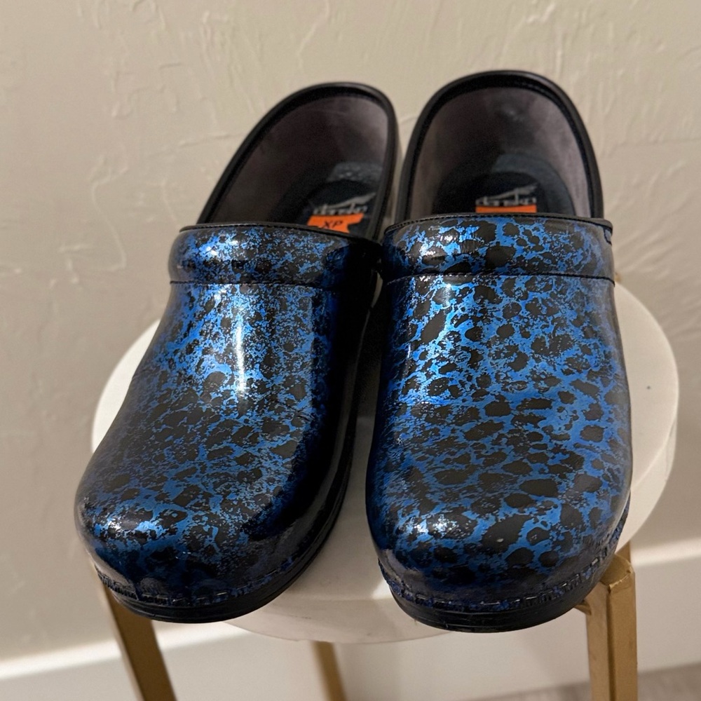 Dansko XP Professional Clogs – Blue Black Marbled Leather – Size 39 - Picture 3 of 8